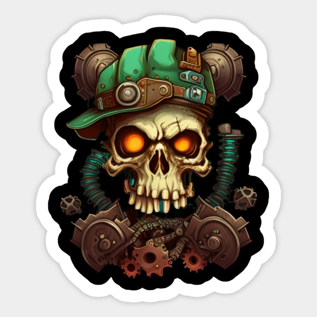 Robot skull Sticker by Crazy skull